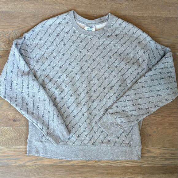 Champion Reverse Weave Diagonal Logo Crewneck Sweatshirt Women’s Size XL - Picture 1 of 7